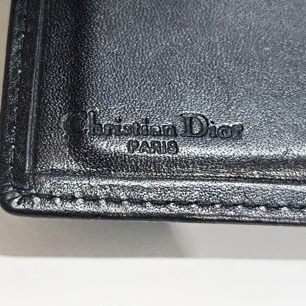 Christian Dior Leather Card Case Black Card Holder